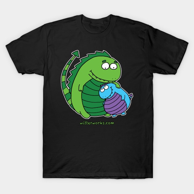Dragon Snuggles (no text) T-Shirt by witterworks